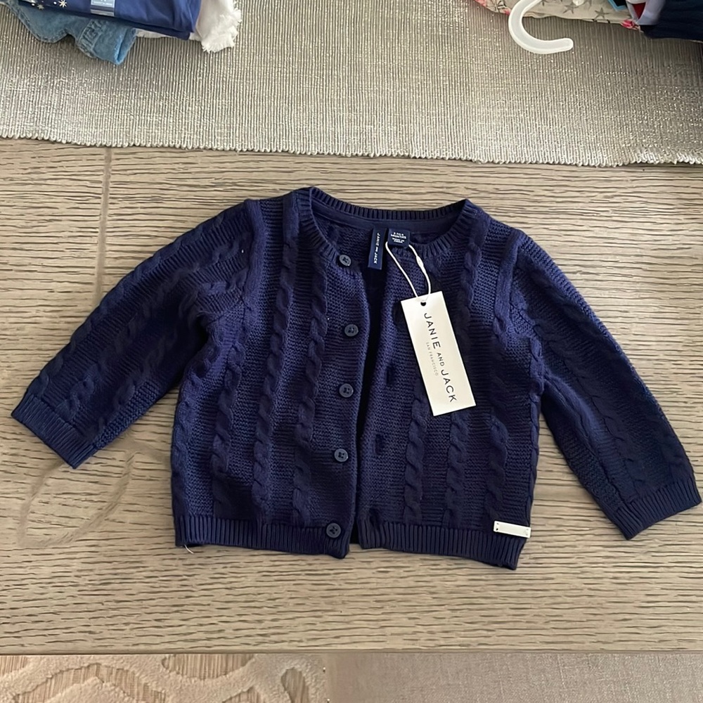 NWT Janie and Jack size 3 to 6 months navy blue sweater